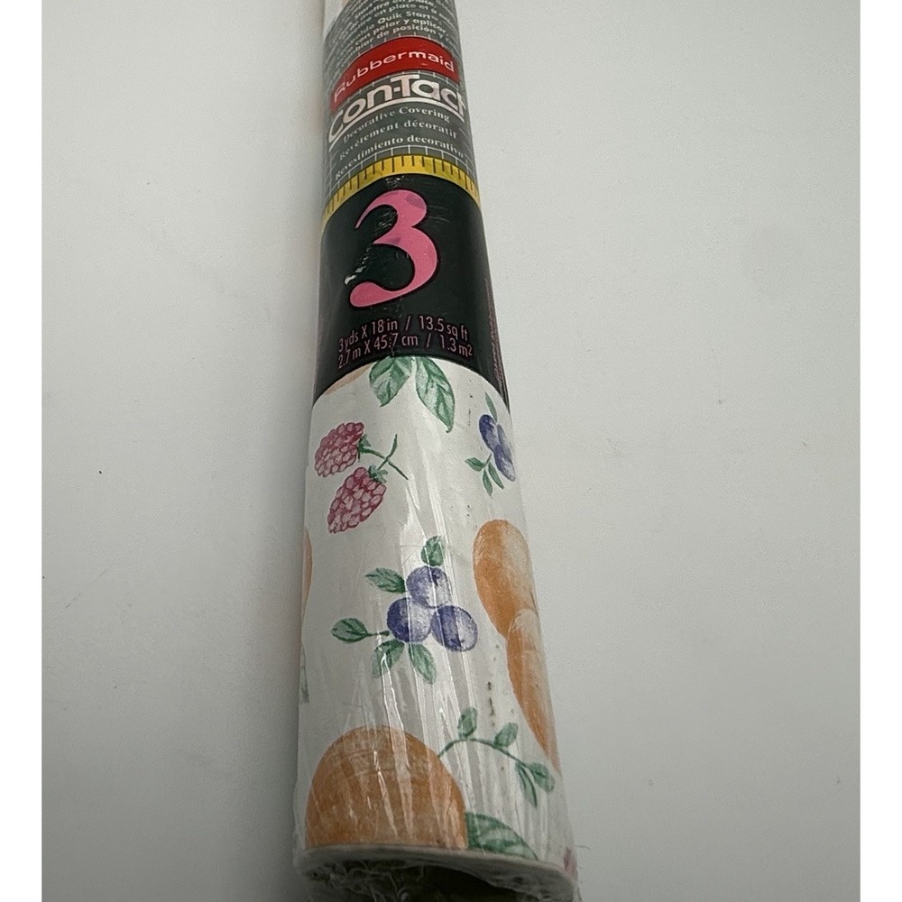 NOS Rubbermaid Vtg‎ Contact Paper Self Adhesive '94 Fruit Berry Orange Cottage